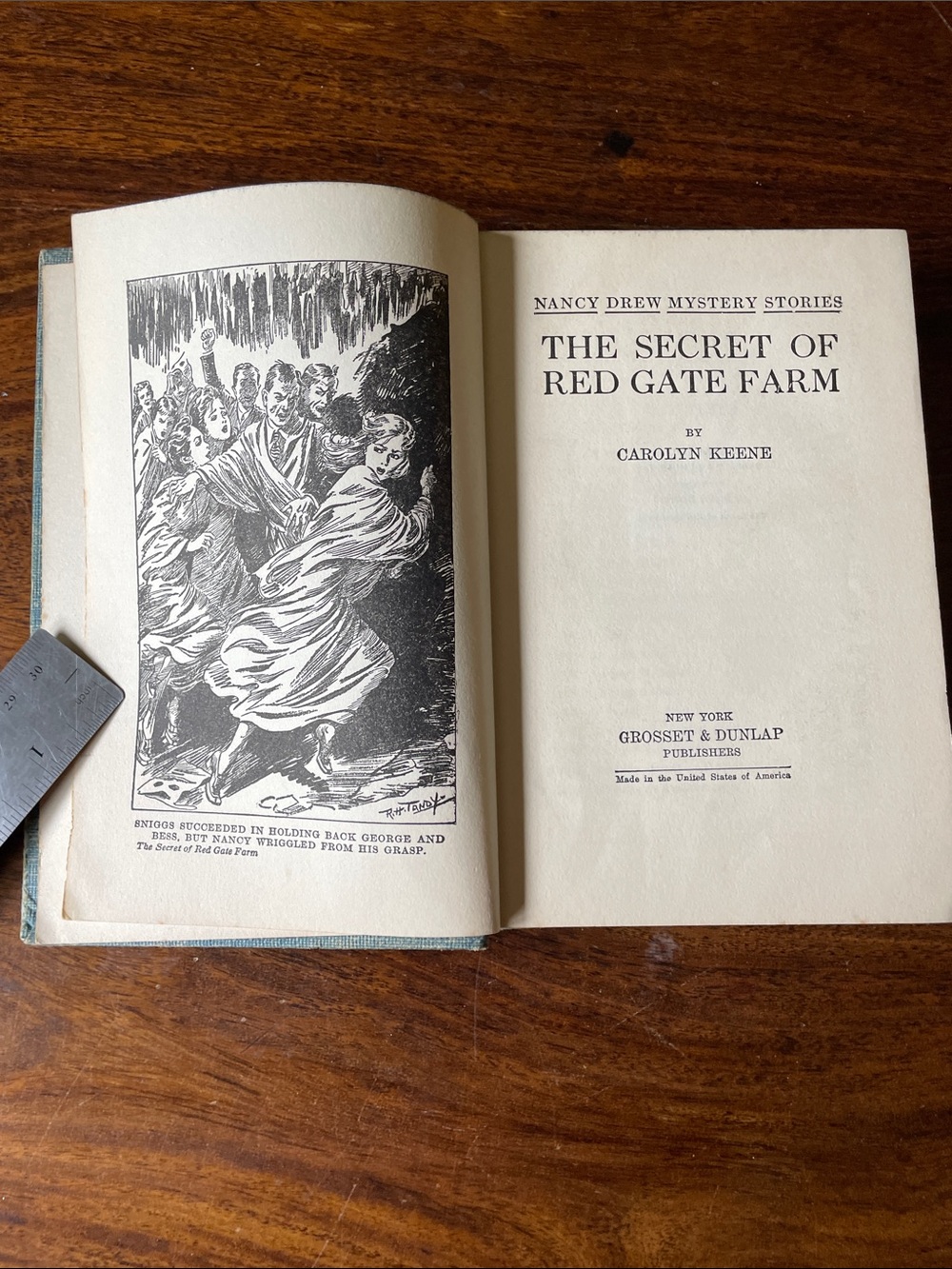 3 Vintage Nancy Drew Hardcover Books Carolyn Keene Tweed Blue Covers (Set #E) - Picture 9 of 16